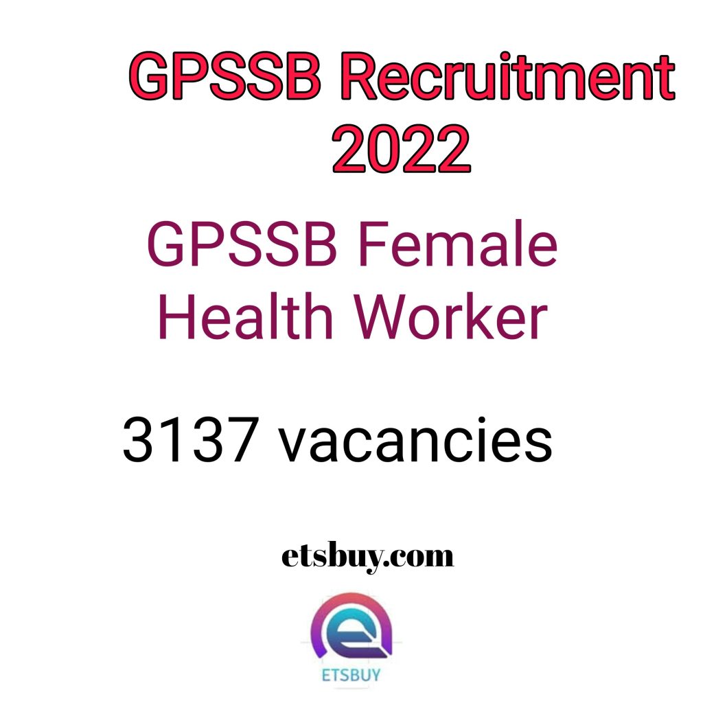 GPSSB Recruitment 2022 Notification Out for 3137 Female Health Worker