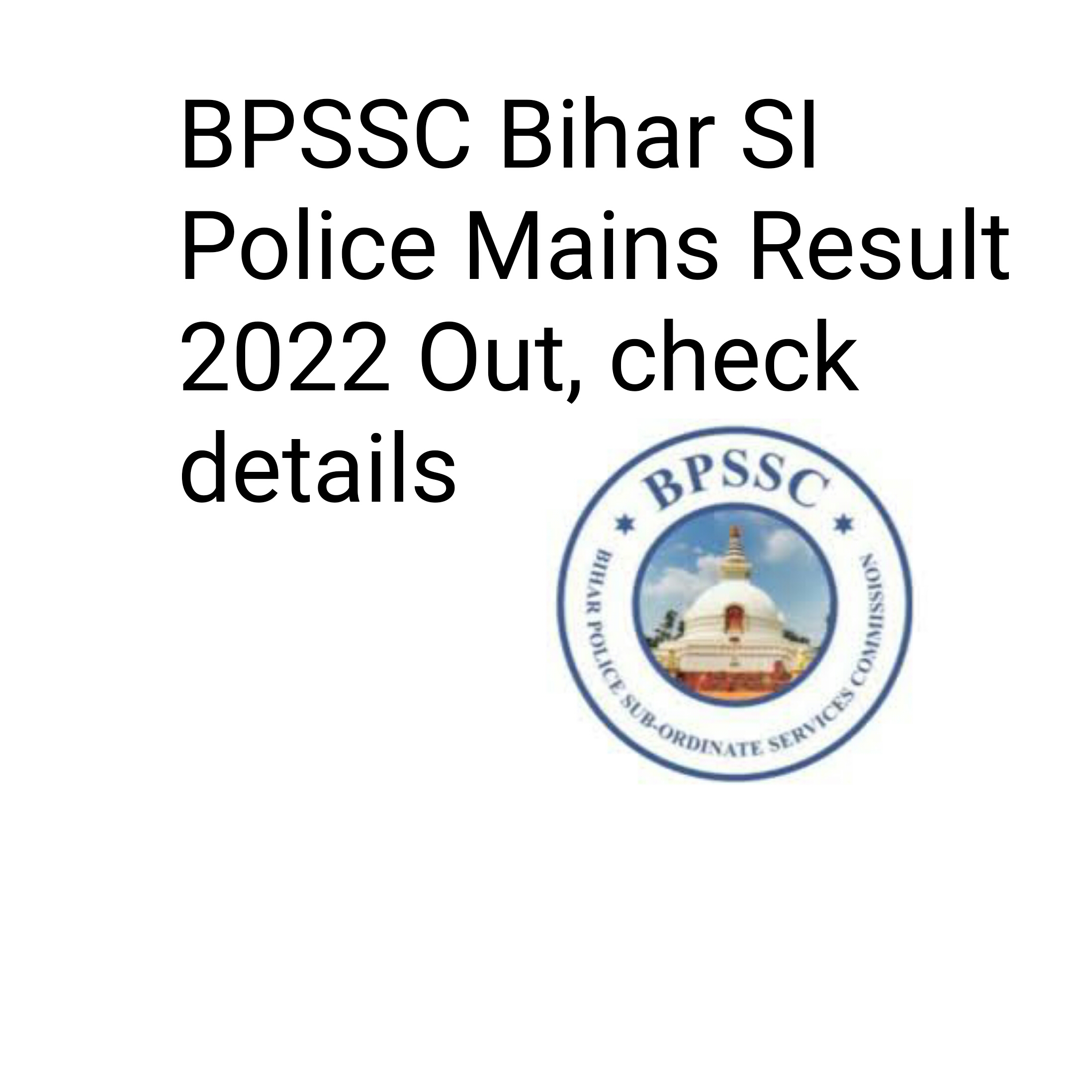 BPSSC Bihar SI Police Mains Result 2022 Out, check details