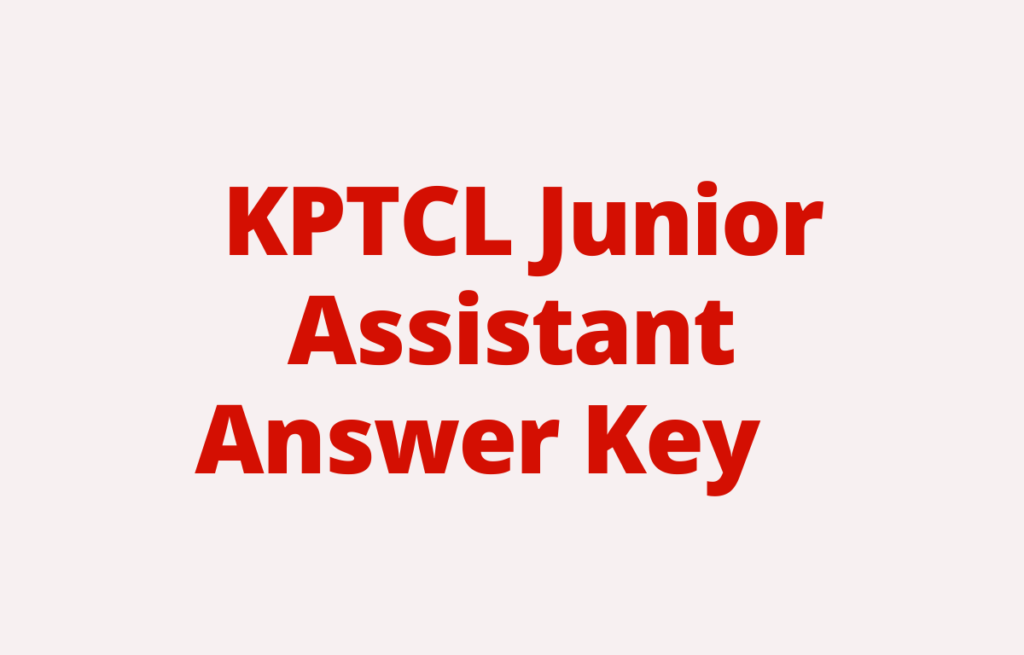 KPTCL Junior Assistant Answer Key 2022, Response Sheet