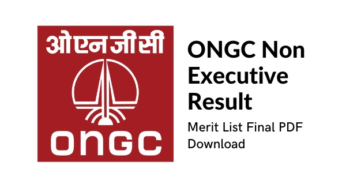 ONGC Non Executive Result 2022 Merit List Final PDF Download