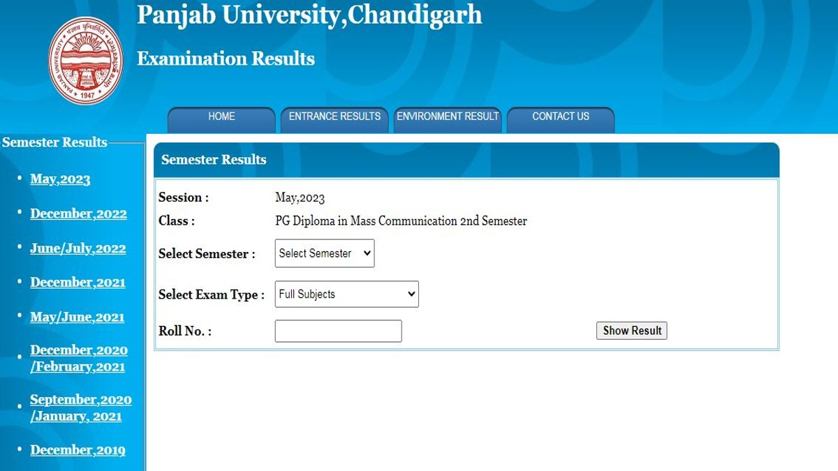 Panjab University Declares PG Diploma in Mass Communication 2nd Semester Results 2023