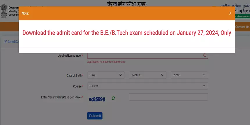 JEE Main 2024 BTech Admit Card Released for January 27 Exam: Download Link and Important Instructions