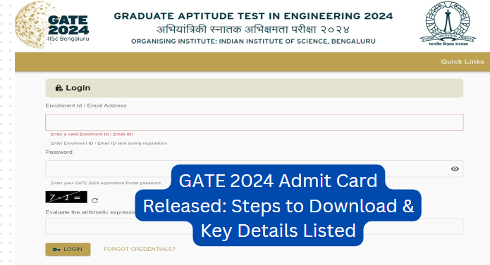 GATE 2024 Admit Card Released: Steps to Download & Key Details Listed