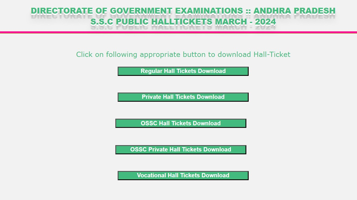 AP SSC Hall Tickets 2024 Released: Download BSEAP SSC Board Exam Schedule